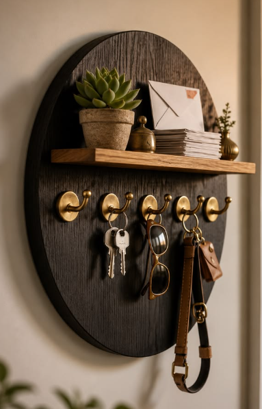 Modern Wall Mounted Key Holder Shelf