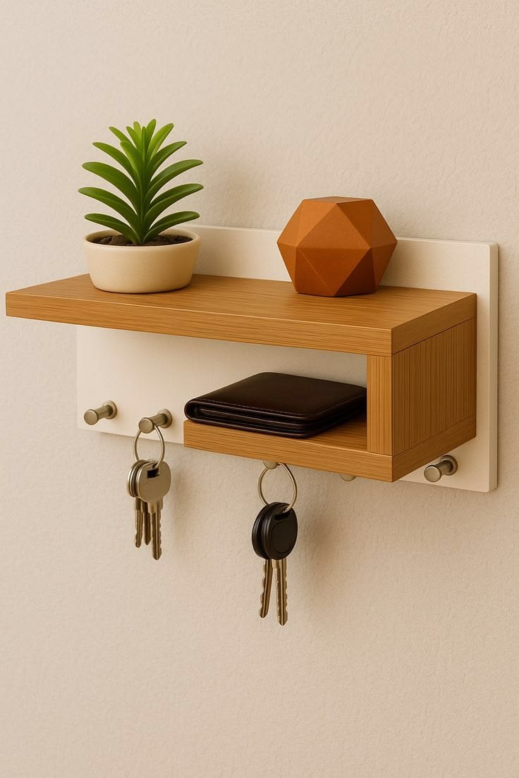 Wall Key Holder with Shelf